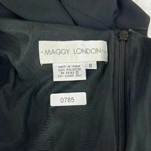 Vintage Sheath Slip Midi Dress Size 8 Black Goth Minimalist Sleeveless Y2K - Picture 5 of 11